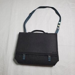 The New York Times x M.R.K.T. Unisex Messenger Bag Gray Felt Laptop Satchel OS